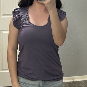 Banana Republic Purple Pleated Business Casual Blouse Size Small